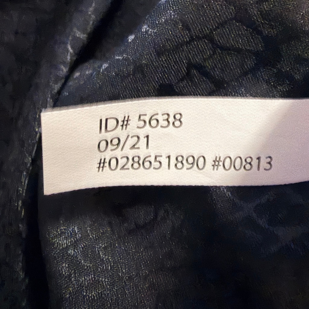 Express Satin Jacquard Wrap Blouse – Deep Navy (Almost Black) Size S - Picture 6 of 10